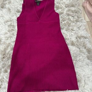 House of Harlow 1960 Fuchsia Ribbed Mini Dress